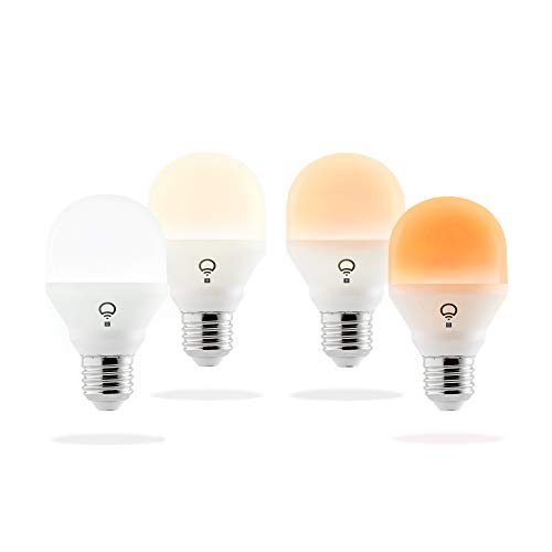 Product Cover LIFX A19 Mini Day and Dusk White Wi-Fi Smart LED Light Bulb, Dimmable, No Hub Required, App and Voice Control, Works with Amazon Alexa, Apple HomeKit, Google Assistant and Microsoft Cortana - 4 Pack