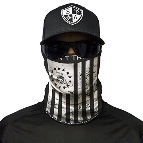 Product Cover S A - 1 UV Face Shield - Freedom Black & White - Multipurpose Neck Gaiter, Balaclava, Elastic Face Mask for Men and Women