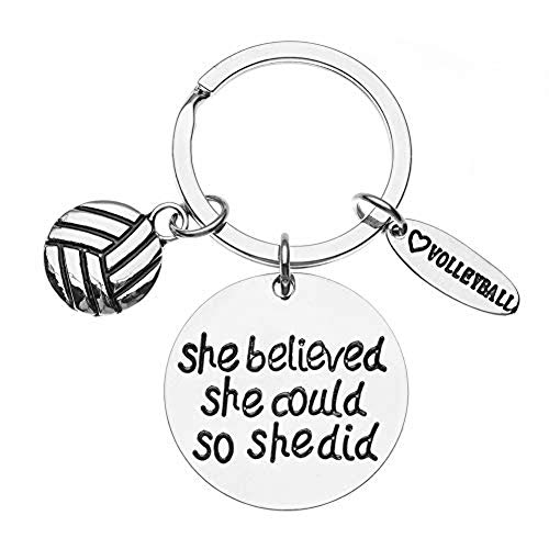 Product Cover The Infinity Collection Volleyball She Believed She Could So She Did Keychain, Girls Volleyball Jewelry, Perfect Volleyball Gifts for Volleyball Players