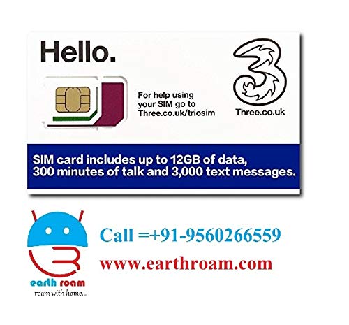 Product Cover Three UK Prepaid Europe SIM with up to 12GB data for 42 countries for 30 days