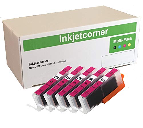 Product Cover Inkjetcorner Compatible Ink Cartridges Replacement for CLI-251XL CLI-251 for use with IP7220 iX6820 MG5520 MG5522 MG5620 MG6620 MG5420 MG6420 MX920 MX922 (Magenta, 5-Pack)