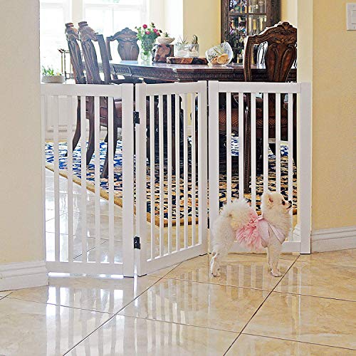Product Cover WELLAND Freestanding Wood Pet Gate White, 54-Inch Width, 30-Inch Height (No Support Feet)