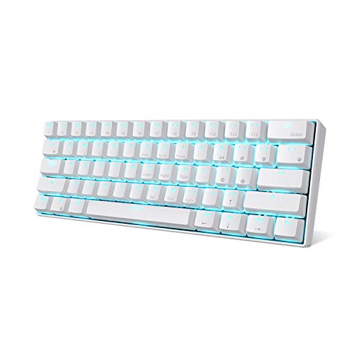 Product Cover RK ROYAL KLUDGE RK61 Wireless 60% Mechanical Gaming Keyboard, Ultra-compact Bluetooth Keyboard with Tactile Blue Switches, Compatible for Multi-device Connection, White
