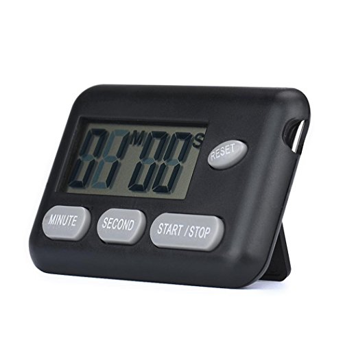 Product Cover Kitchen Timer, Inkach Magnetic Kitchen Cooking Big LCD Digital Timer Count Down Up Loud Alarm Stopwatch (Black)