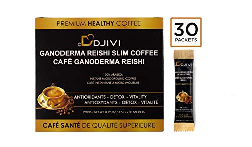 Product Cover Dodjivi Ganoderma Reishi Mushroom Coffee Mix, Instant Coffee Herbal Superfood Blend, Keto Friendly, Intermittent Fasting, Focus Natural Energy - Wellness, Antioxidant-Immunity - Vegan Paleo (30Bags)