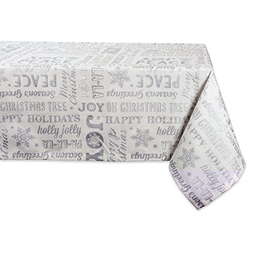 Product Cover DII 100% Cotton, Machine Washable, Printed Metallic Holiday Tablecloth - 60x104