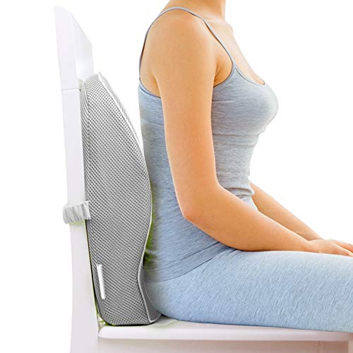 Product Cover Grin Health Orthopaedic Backrest Cushion with Memory Foam, 40x40x8.5cm (Grey)