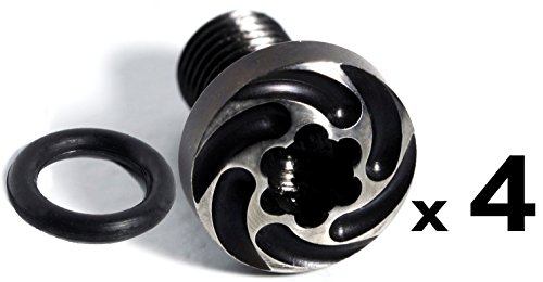 Product Cover 4 ea Two Tone Whorl 1911 Grip Screws, 4 ea O Rings | for Full Size or Slim Grip bushings | 3/16