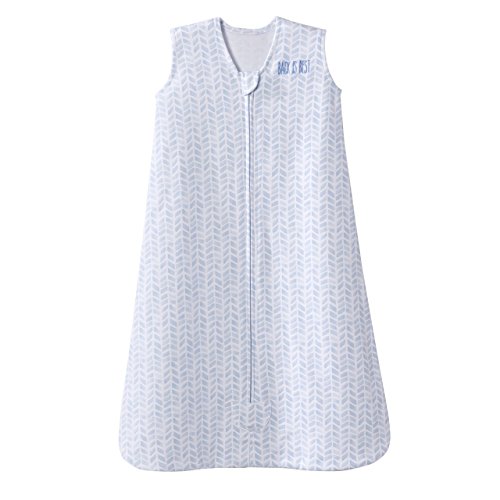 Product Cover 100% Cotton Sleepsack Wearable Blanket Platinum Series, Pale Blue Cheveron, Medium