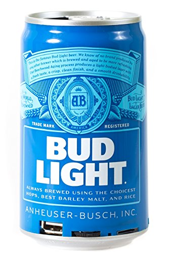 Product Cover Bud Light Bluetooth Can Speaker- Wireless Audio Sound Stereo Beer Can, Bluetooth BudLight Music Player Portable Travel Stereo Speaker. Official Bud Light Universal Speaker for all Devices - Blue Bud