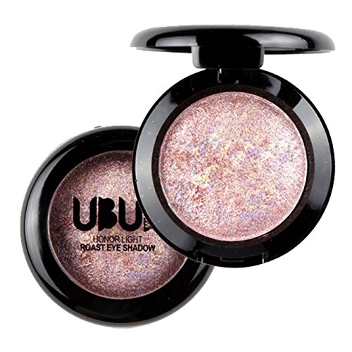 Product Cover Single Baked Eye Shadow Powder Palette Shimmer Metallic Eyeshadow Palette by Fenleo (Pink)