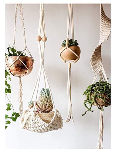 Product Cover Flber Macrame Plant Hanger Handmade Cotton Rope Wall Hangings Home Decor,30