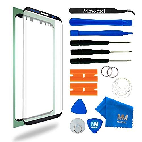 Product Cover MMOBIEL Front Glass Replacement Compatible with Samsung Galaxy S8 Plus G955 6.2 Inch (Black) Display incl Tool Kit