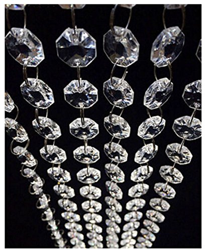 Product Cover 98.4FT Magnificent Crystal Acrylic Gems Bead Strands, Manzanita Crystals, Tree Garlands, Christmas Wedding Party Celebration Decoration (99FT(30M))