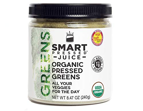 Product Cover Smart Pressed Organic Greens Superfoods Juice Powder Single Serving Cold-Pressed Vegan Alkalizing Green Juice Cleanse Detox (Original, 30 Servings Bottle)