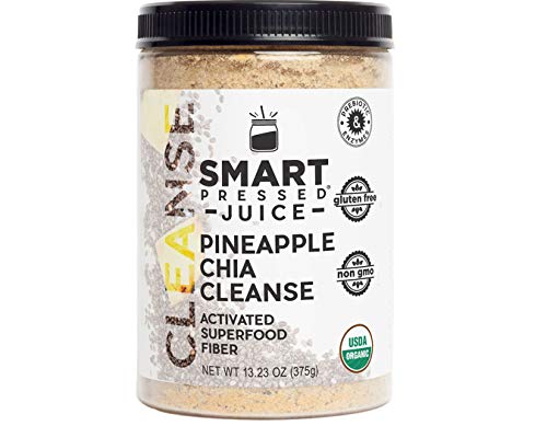 Product Cover Pineapple Chia Cleanse Fiber | Smart Pressed Juice | Prebiotic Superfood Plant Based Fiber with Vegan Probiotics and Enzymes | Keto-friendly IBS Constipation Relief | MADE IN USA