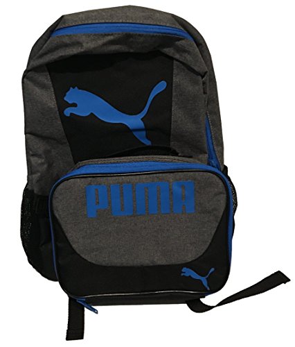 Product Cover PUMA Boys' Little Backpacks and Lunch Boxes, Gray/Blue Kit, Youth