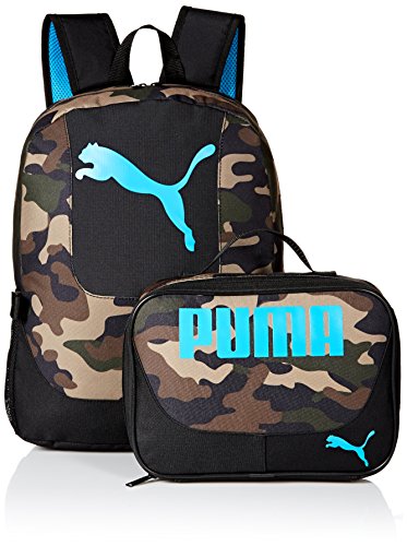 Product Cover PUMA Boys' Little Backpacks and Lunch Boxes, Camo/Blue Kit, Youth