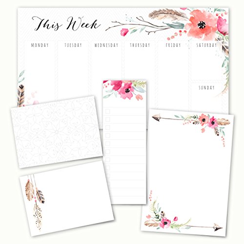 Product Cover Boho Spirit Adhesive Sticky Note Pack - 5 pads - 50 sheets / pad