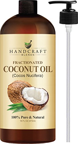 Product Cover Fractionated Coconut Oil - 100% Pure & Natural Premium Therapeutic Grade - Coconut Carrier Oil for Aromatherapy, Massage, Moisturizing Skin & Hair - Huge 16 OZ