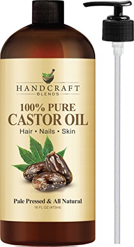 Product Cover Handcraft Pure Castor Oil - 100% Pure and Natural - Premium Quality Moisturizes and Protects Dry Skin For Hair Growth, Eyelashes, Joint and Muscle Pain - Huge 16 oz