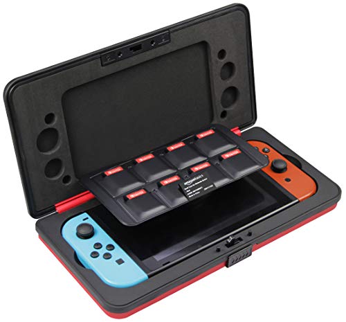 Product Cover AmazonBasics Vault Case for Nintendo Switch And 8 Games - 10.5 x 5.5 x 2 Inches, Red