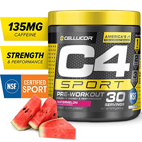 Product Cover C4 Sport Pre Workout Powder Watermelon | NSF Certified for Sport + Sugar Free Pre-workout Energy Supplement for Men & Women | 135mg Caffeine + Creatine monohydrate | 30 Servings