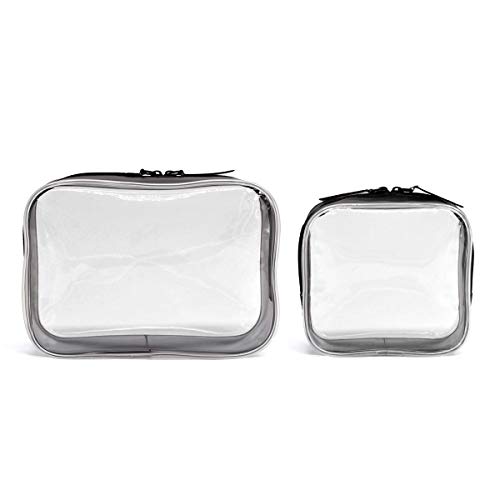 Product Cover Clear Toiletry Makeup Bags, PVC Plastic Travel Cosmetic Bag with Zipper (Mini Size, 2 Pack)