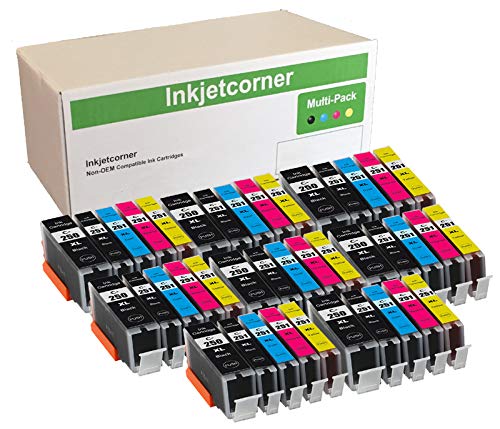 Product Cover Inkjetcorner Compatible Ink Cartridges Replacement for PGI-250XL CLI-251XL PGI 250 CLI 251 for use with MX922 MG5520 MG5522 MG5620 MG5420 MX722 MG6420 (40 Pack)