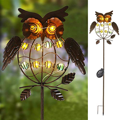Product Cover TAKE ME Garden Solar Lights Outdoor,Solar Powered Stake Lights - Metal OWL LED Decorative Garden Lights for Walkway,Pathway,Yard,Lawn (Multicolor) (Multicolor)