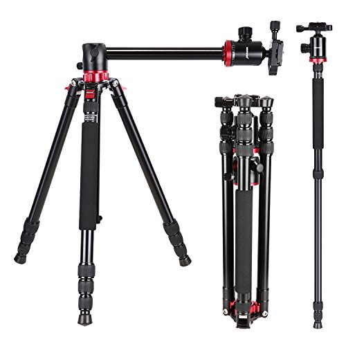 Product Cover Neewer Camera Tripod Monopod with Rotatable Center Column for Panoramic Shooting - Aluminum Alloy 75 inches/191 Centimeters, 360 Degree Ball Head for DSLR Camera Video Camcorder up to 26.5 pounds