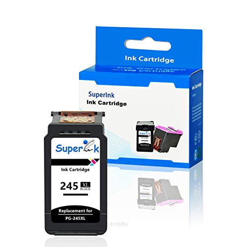 Product Cover SuperInk 1 Pack Remanufactured Compatible for Canon PG-245XL 245XL Ink Cartridges for PIXMA MG2520 MG2920 MG2922 MG2924 MG2420 MG2522 MG2525 MG3020 MG2555 MX490 MX492 Printer (Show Accurate Ink Level)