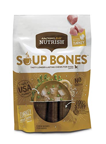 Product Cover Rachael Ray Nutrish Soup Bones Dog Treats, Real Turkey & Rice Flavor, 6.3 Oz. Bag (Pack Of 8)