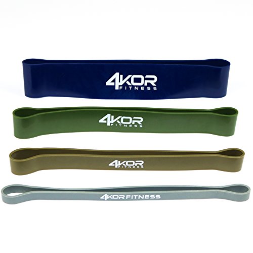 Product Cover 4KOR Fitness Resistance Loop Band Set, Perfect for Crossfit, Yoga, Physical Therapy, and Booty Building (4 Extra Thick Bands)