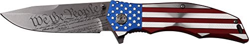Product Cover MTECH USA MX-A849CL Spring Assist Folding Knife, Straight Edge Blade, American Flag Handle, 5