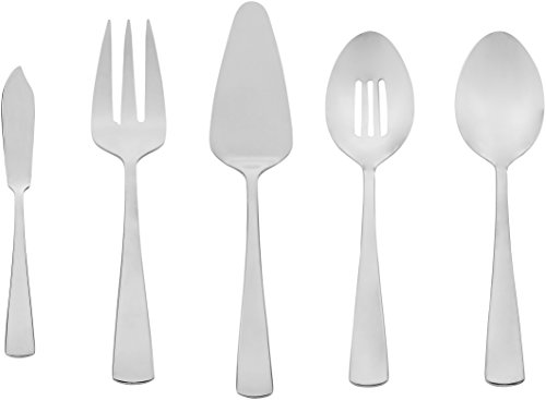 Product Cover AmazonBasics 5-Piece Stainless Steel Serving Utensil Set with Square Edge