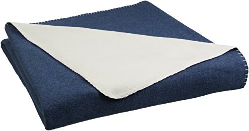 Product Cover AmazonBasics Reversible Fleece Blanket - King, Navy/Cream
