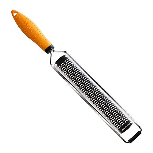 Product Cover Deiss PRO Citrus Zester & Cheese Grater - Parmesan Cheese Lemon, Ginger, Garlic, Nutmeg, Chocolate, Vegetables, Fruits - Razor-Sharp Stainless Steel Blade Wide Dishwasher Safe