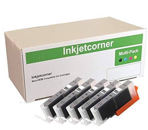 Product Cover Inkjetcorner Compatible Ink Cartridges Replacement for CLI-251XL CLI-251 for use with MG7520 MG7120 MG6320 iP8720 (Gray, 5-Pack)