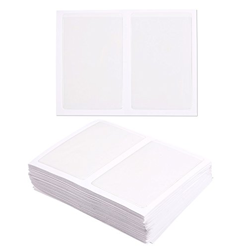 Product Cover Juvale 100-Pack Self-Adhesive Business Card Holders - Pockets Open on Short Side - Ideal for Organizing and Safe Archiving of Your Business Cards - Crystal Clear Plastic, 3.7 x 2.3 Inches