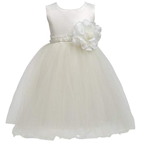 Product Cover Flower Baby Girl Petals Dress - Merry Day Toddler Tulle Wedding Pageant Party Dresses cream(XL 2-3 Years)