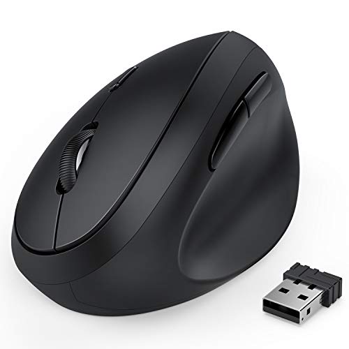 Product Cover Wireless Vertical Mouse, Jelly Comb Wireless Mouse 2.4G High Precision Ergonomic Optical Mice 【 for Small Hands 】 (Black)