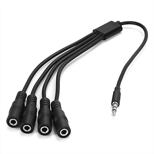 Product Cover ONXE 3.5mm Headphone Splitter Cable, 1/8 Inch AUX Stereo Jack Audio Splitter 1 Male to 2 3 4 Female Adapter Cable for iPod Mp3 Player Mobile Phone Laptop, PC Headphone Speakers(Black)