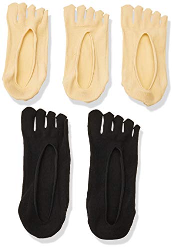 Product Cover Byinwin Toe Socks, 5 Pairs Women Five Socks NO Show Cotton Liner socks, Microfiber Ultra Low Cut Liner with Gel Tab