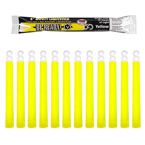 Product Cover Be Ready - Industrial Grade 12 Hour Illumination Emergency Safety Chemical Light Glow Sticks (12 Pack Yellow)
