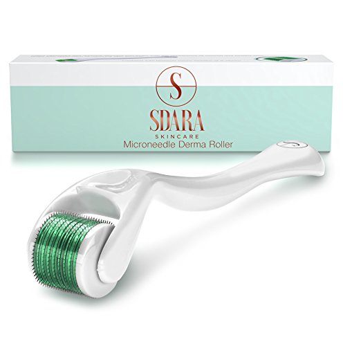 Product Cover Derma Roller Cosmetic Microdermabrasion Instrument For Face, 540 Titanium Micro Needle.25mm - Includes Free Storage Case (1-Pack)