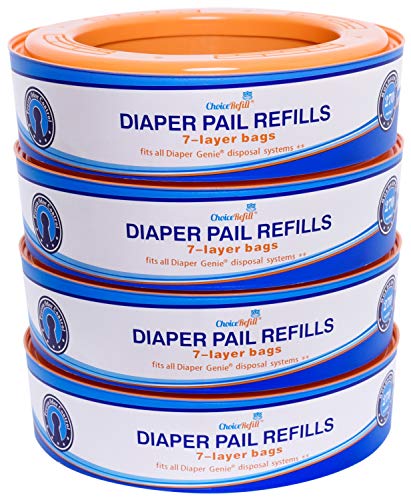 Product Cover ChoiceRefill Compatible with Diaper Genie Pails, 4-Pack, 1080 Count