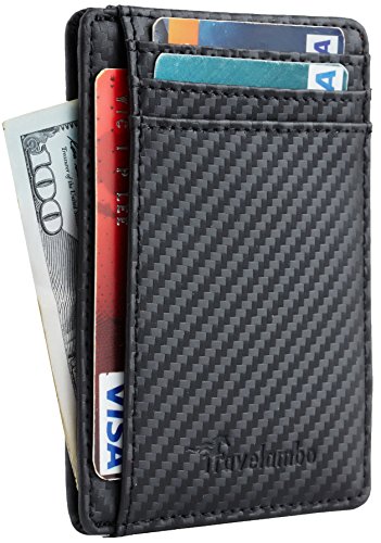 Product Cover Travelambo Front Pocket Minimalist Leather Slim Wallet, Black, Size One Size