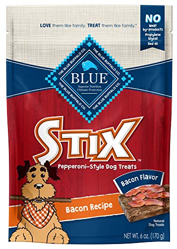 Product Cover Blue Buffalo Stix Natural Soft-Moist Dog Treats, Bacon Recipe 6-oz bag