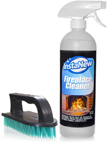 Product Cover InstaNew Fireplace Cleaner Bundle with Brush, 16 Ounce; Heavy Duty; Cleans Any Wood or Gas Fireplace; Brick, Stone, Hearth; Removes Creosote, Soot, Grease, Ash and More